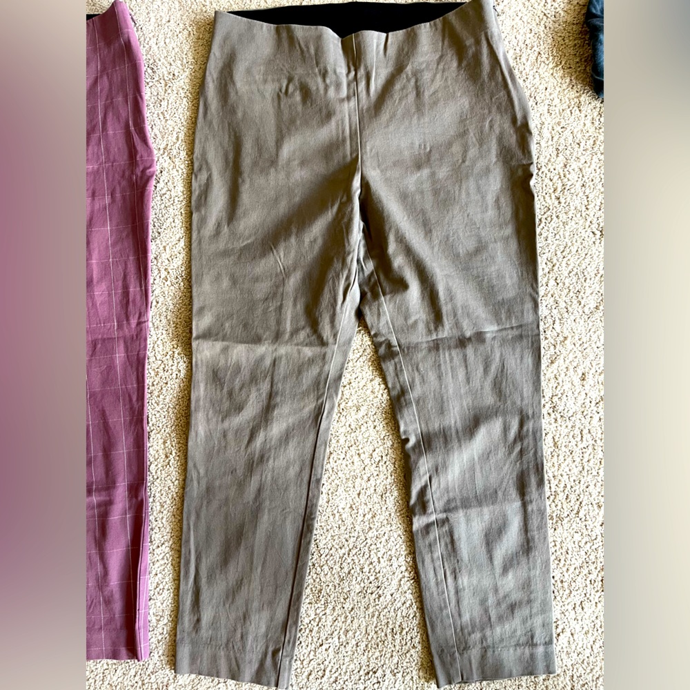 A New Day taupe cropped side zip slacks